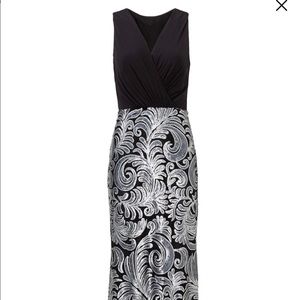 Black and silver sequin evening gown